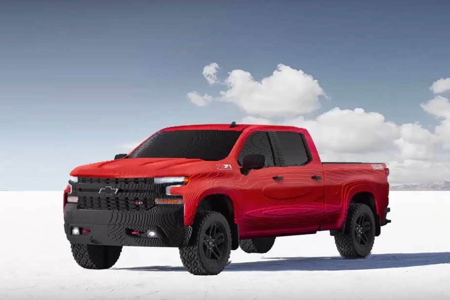 This Chevy Silverado pickup truck is made from more than 300,000 Lego bricks